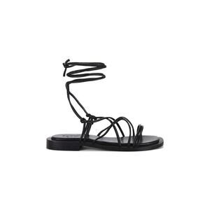 Seychelles Lilac Two Ankle Wrap Flat Sandal Women's Black Size US11 EU42
